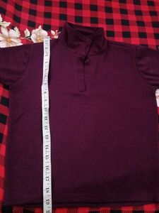 Ribbed Collared Pullover Top