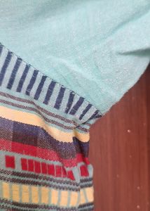 Lime Yellow And Teal Blue Kurta