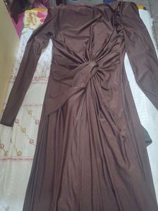 Elegant Brown Maxi Dress