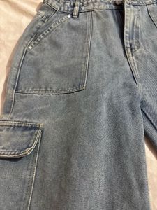 Light Wash Cargo wide leg Jeans