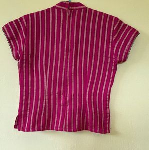 Ethnic Striped Crop Top