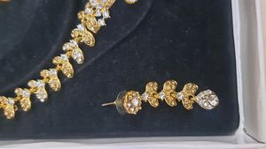 Golden And White Stones Necklace.