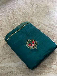 Teal Embroidered Saree