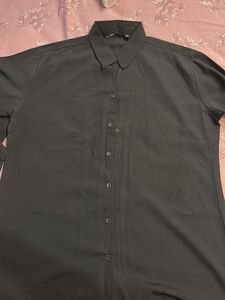 Classic Black Collared Button-Up Shirt