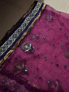 Embroidered Purple Saree