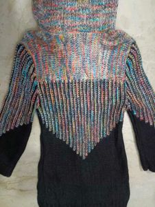 Colorful Knit Turtleneck Sweater