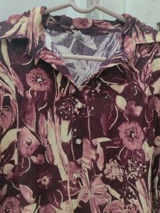 Floral Print Button-Up kurta pant set