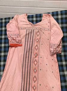 Stylish Pink Kurta with White Pants