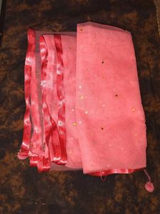 Pink Net Dupatta