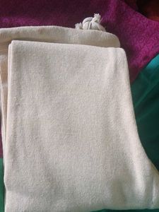 Comfortable Cream  woolen pajama for men