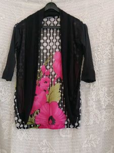 Chic Floral Print Open Cardigan