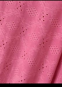Pink Eyelet Flutter Sleeve Top