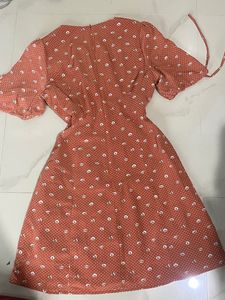 🍊Orange Rust Flower Mini Dress🍊