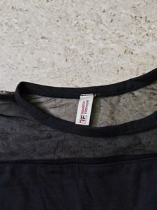 Black Graphic Mesh T-Shirt