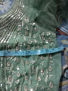Elegant Embroidered Aqua Blue Gown