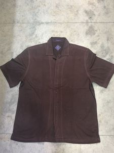 Men's Dark Brown Button-Up Shirt