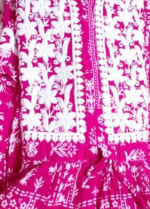 pure handwork chikenkari kurti