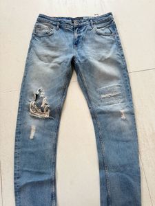 Vintage Zara Distressed Blue Denim Jeans