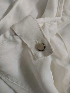 Transparent White Fitted Shirt with Tie