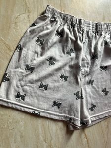 Cat Print Cotton Shorts