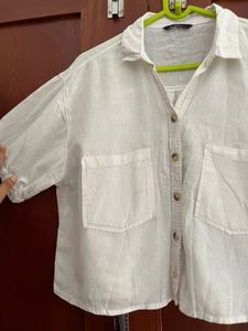 Linen Blend Short Sleeve Shirt