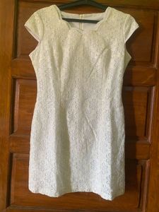 white lace mini dress
