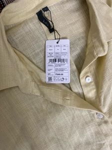 Stylish Yellow Linen Blend Shirt