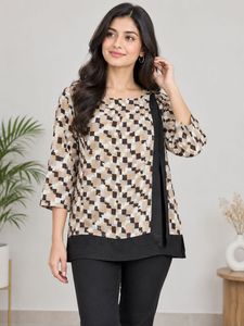 Stylish Geometric Print Blouse