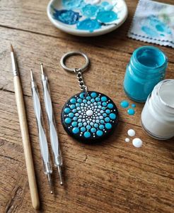 Handmade Mandala Dot Art Keychain