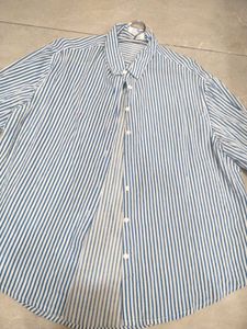 Women Classic Oversized Striped Button-Down Shirt