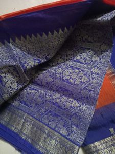 Beautiful Orange &amp; Blue Saree