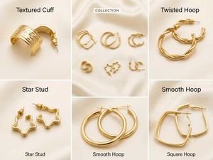 Gold Tone Hoop Earrings Collection