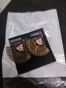 Statement Earrings: Gold &amp; Red