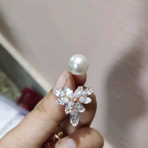 Pearl &amp; Crystal Flower Earrings