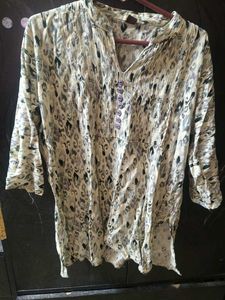 Stylish Abstract Print Tunic Top