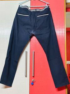 Classic Navy Chinos with Striped Belt