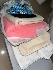 Assorted Fabric Pieces - Dressmaking Material