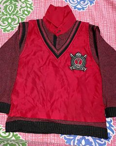 Men's Red V-Neck Sweater Vest for 8-10 year old