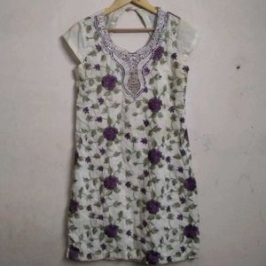 Embroidered Kurta with Floral Design