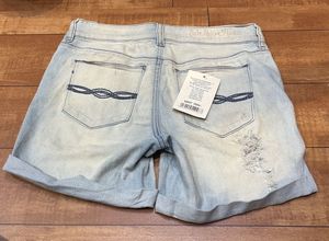 Light Wash Distressed Denim Shorts