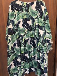 Tropical Print Crochet Cover-Up
