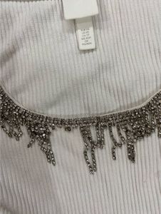 H&amp;M Rhinestone Crop Top