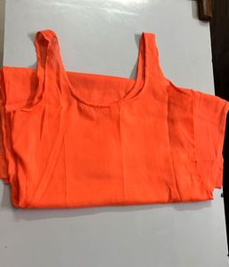 Orange Kurta Set with slip, plazzo