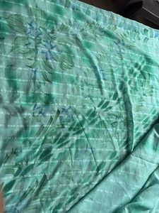 Beautiful Green Striped Saree