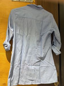 Blue Casual Button-Up Shirt