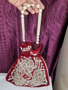 Red Handmade Potli