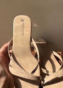 Stylish Beige Heeled Sandals