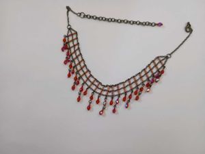 Elegant Red Beaded Choker Necklace