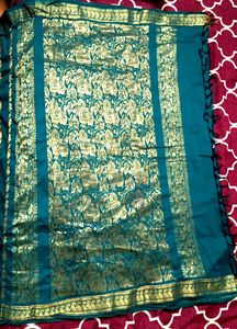 Green Silk Blend Saree