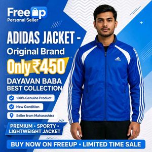 100% Adidas Blue Track Jacket MADHE IN CHINA  BRAN